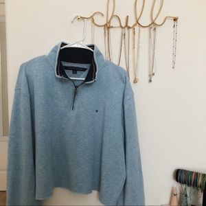 light blue tommy humdinger quarter zip